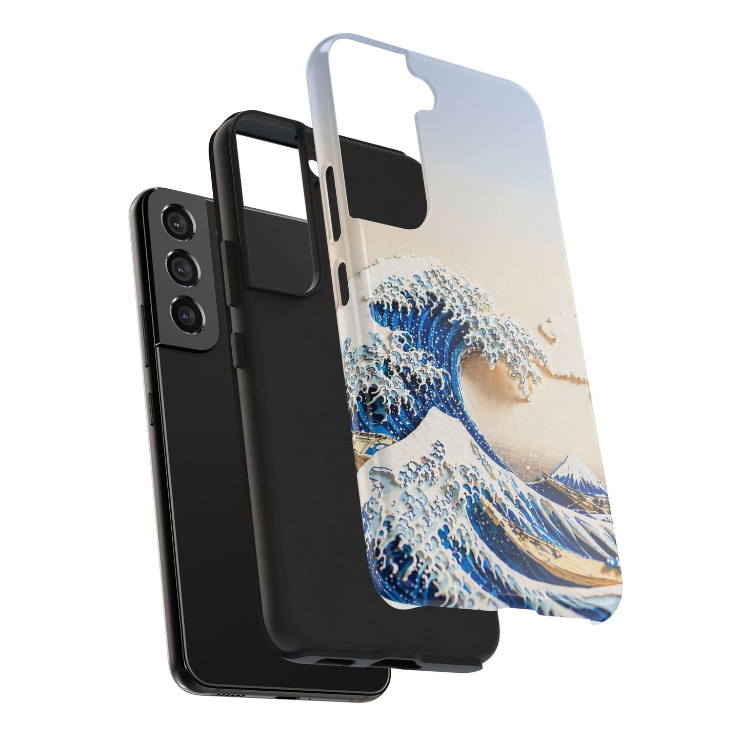Japanese Great Wave Morning Glow Phone Case | Hokusai 3D Art | Edo Era Masterpiece