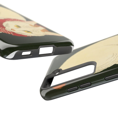 Taisho Era Lucky White Cat Phone Case | 1921 Japanese Woodblock Art | Zen Cat Design