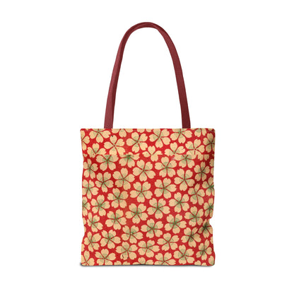 Meiji Era Sakura Blossom Tote Bag | "Chiyogami Mihon" Japanese Archive Art | Red & White Floral