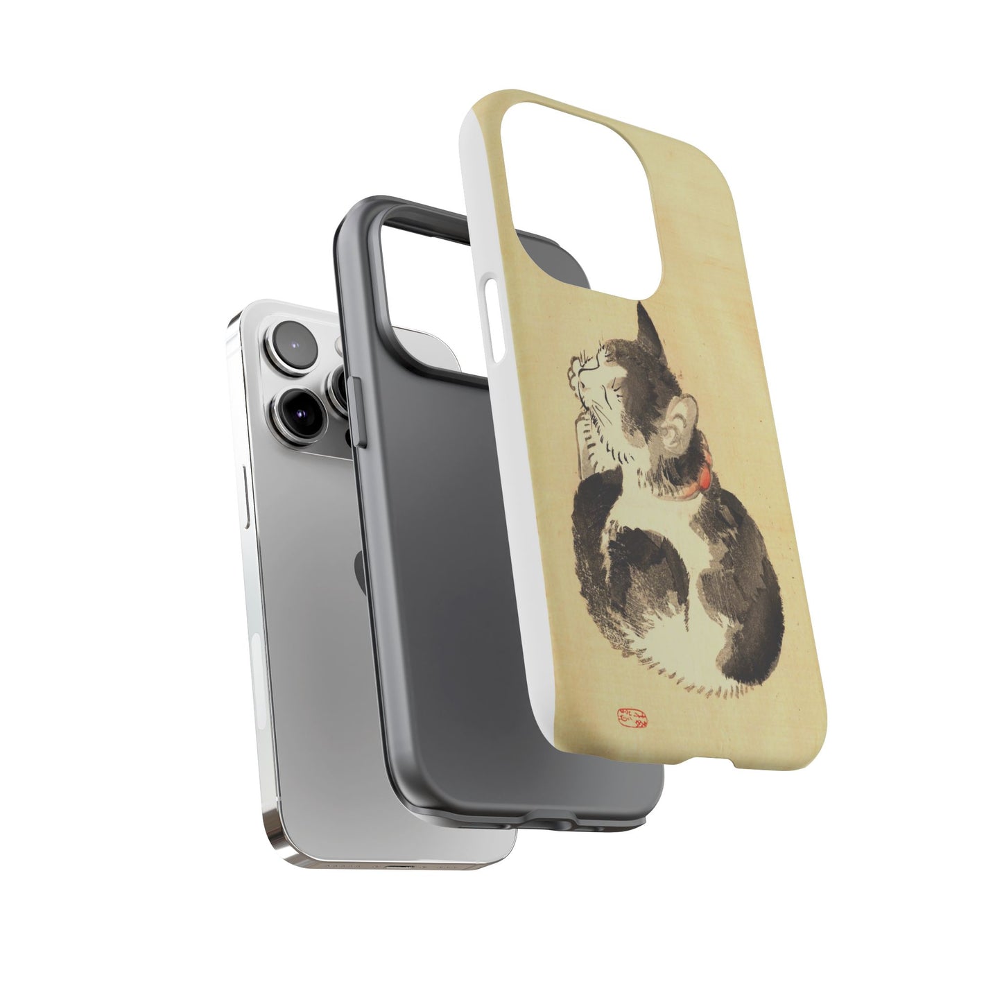 Sleeping Cat iPhone Case | Meiji Era Japanese Ink Painting | Ukiyo-e Art Phone Case | Vintage Japan Cat Gift