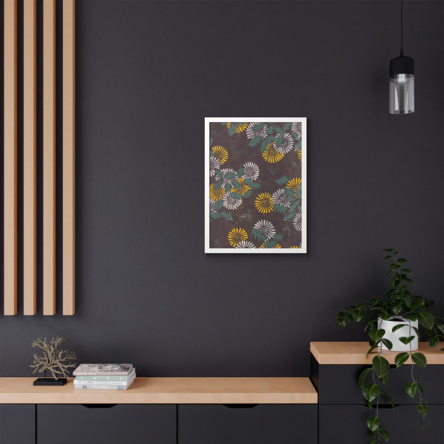Vintage Japanese Chrysanthemum Framed Poster - 1901 Meiji Era Wall Art
