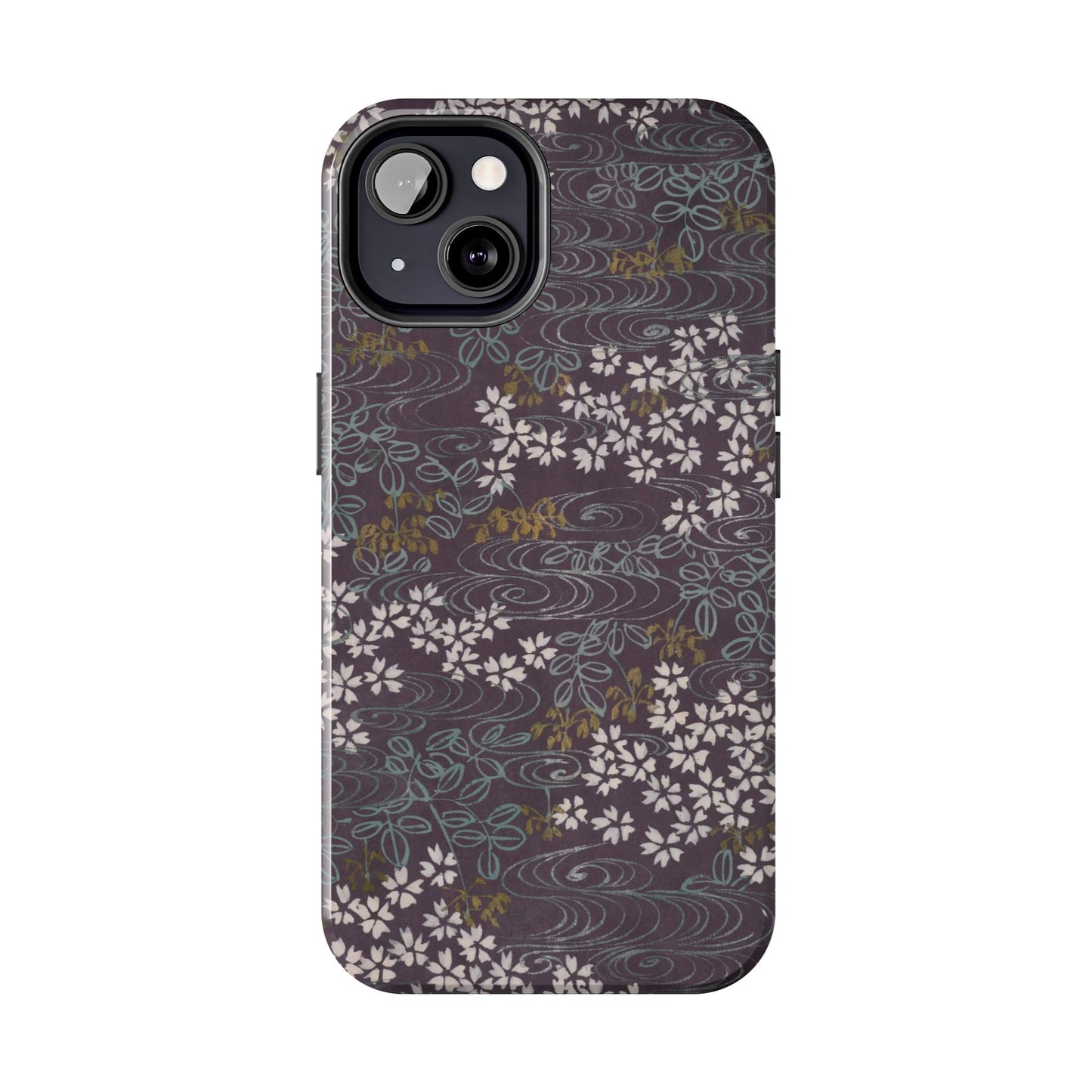Meiji Era Sakura River Phone Case | 1901 Zuan Hyakushu | Wisteria Purple Japanese Art