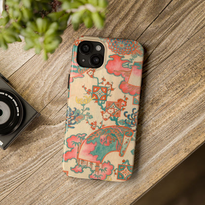 Meiji Era Fan & Chrysanthemum Phone Case | 1901 Zuan Hyakushu | Japanese Art