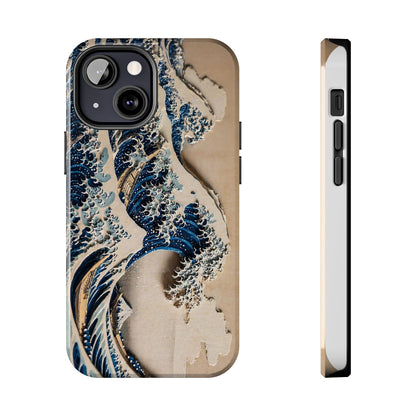 Great Wave 3D Shadow Relief Tough Phone Case – Hokusai Japanese Art