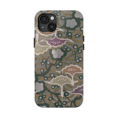 Meiji Era Dancing Cranes & Plum Phone Case | 1901 Zuan Hyakushu | Gold & Silver Japanese Art