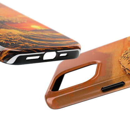 Japanese Great Wave Sunset Phone Case | Hokusai 3D Art Sunset Glow | Edo Era Masterpiece