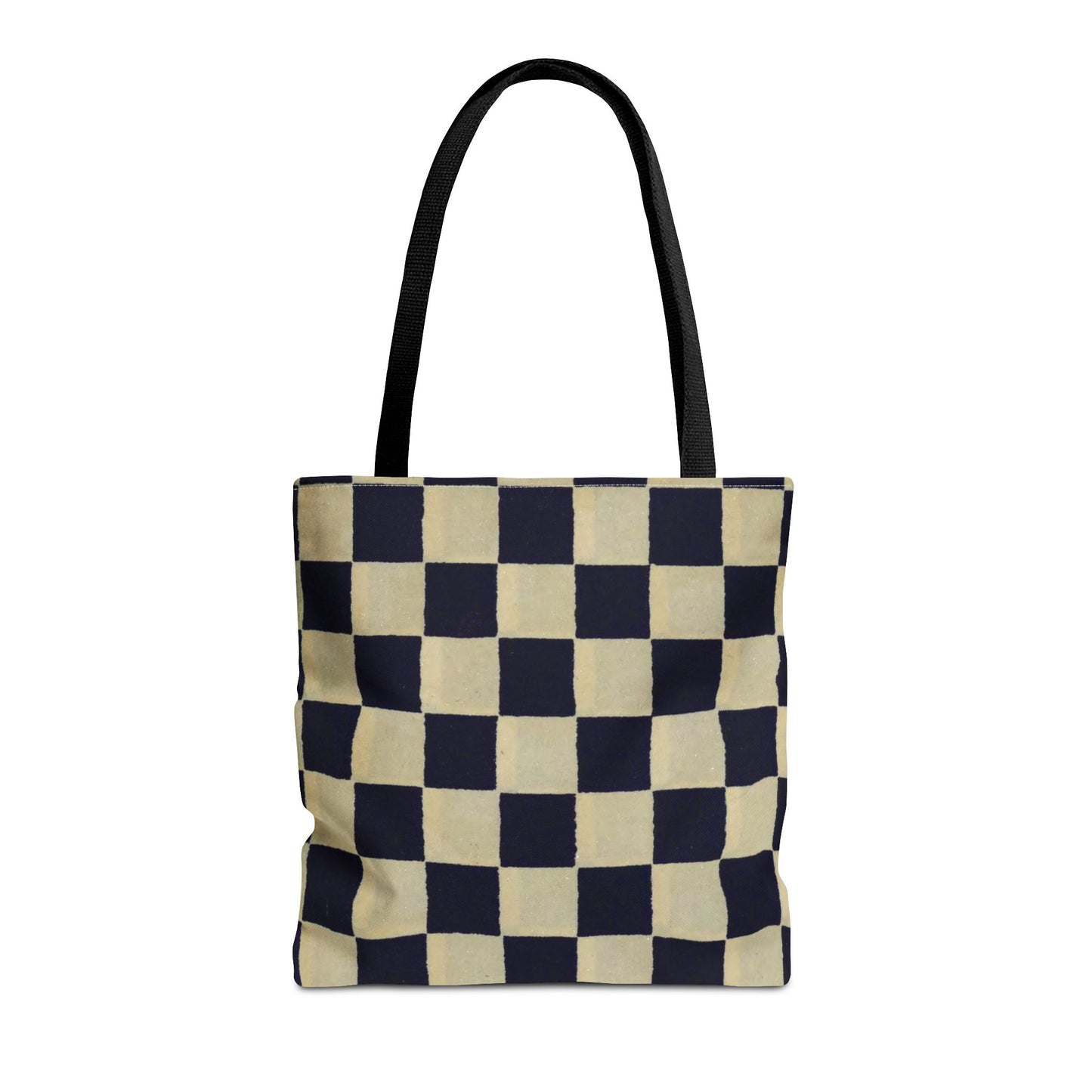Black & White Ichimatsu Checkered Tote Bag – Japanese Traditional Pattern, Minimalist Everyday Bag