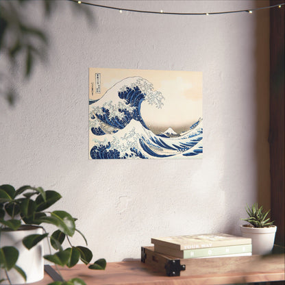 Hokusai Wave Matte Poster — The Great Wave Off Kanagawa Horizontal Print