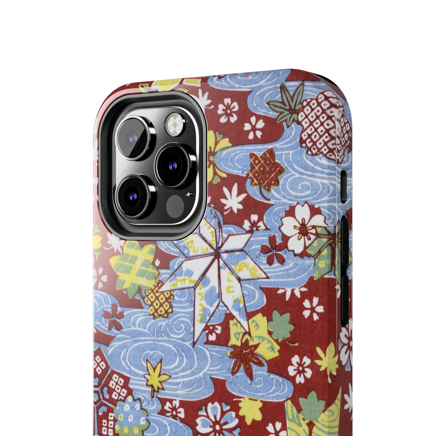 Taisho Umbrella Tales | 1926 Sakura, Momiji & Flowing Water Phone Case | Vintage Chiyogami Art