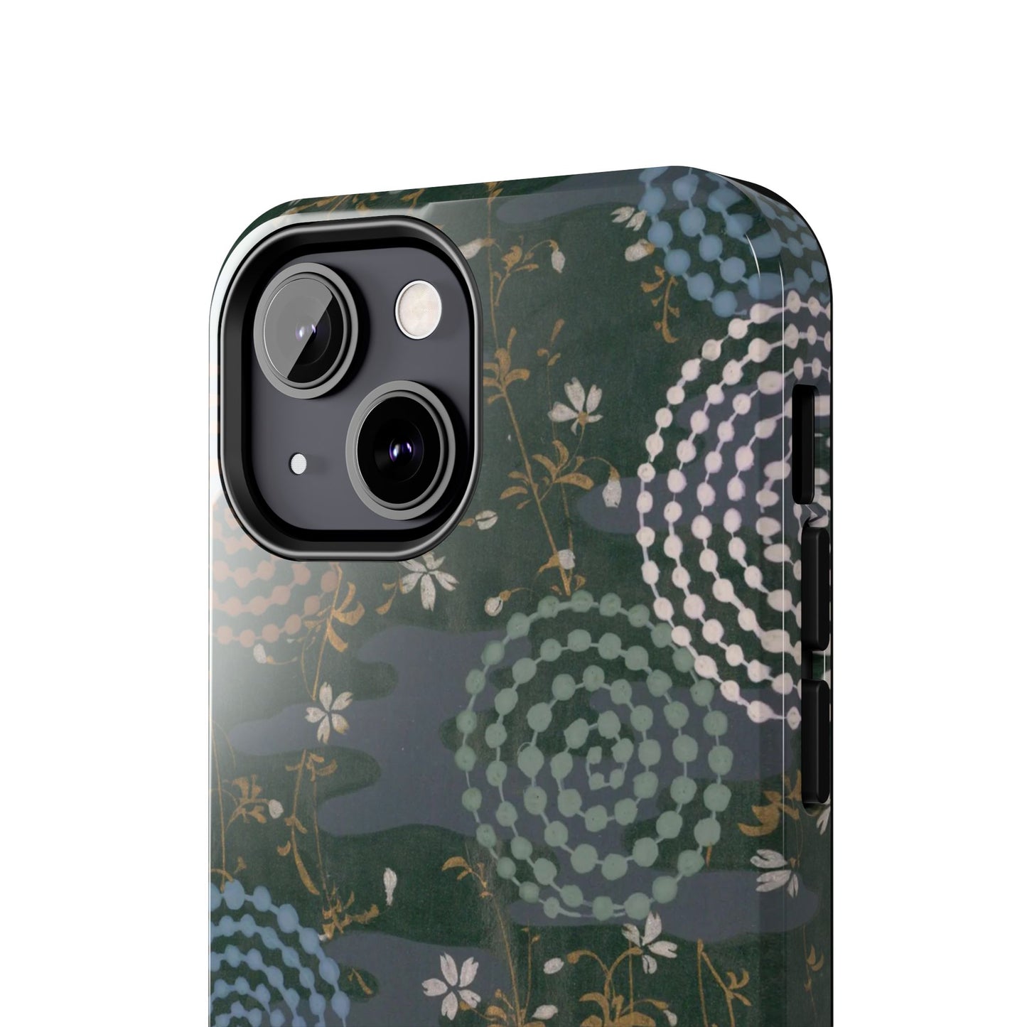 Meiji Era Uzumaki Spiral Phone Case | 1901 Zuan Hyakushu | Tokiwa Green Japanese Art