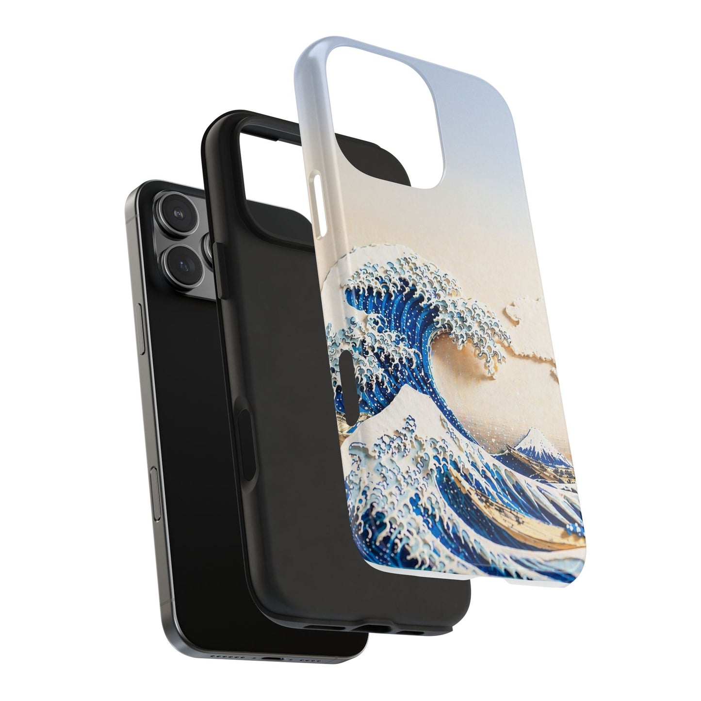 Japanese Great Wave Morning Glow Phone Case | Hokusai 3D Art | Edo Era Masterpiece