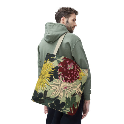 Japanese Chiyogami Floral Tote Bag – Traditional Washi Pattern Inspired by Taisho Era Design