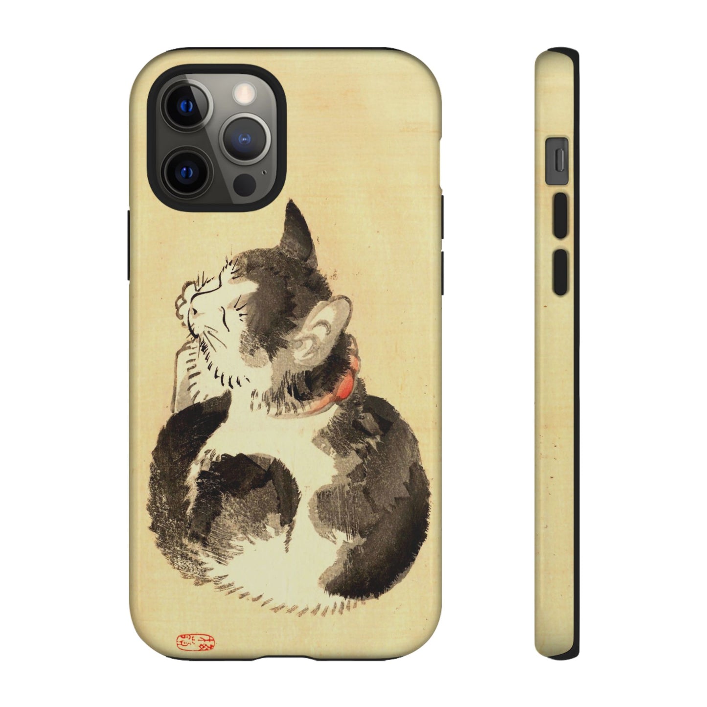 Sleeping Cat iPhone Case | Meiji Era Japanese Ink Painting | Ukiyo-e Art Phone Case | Vintage Japan Cat Gift