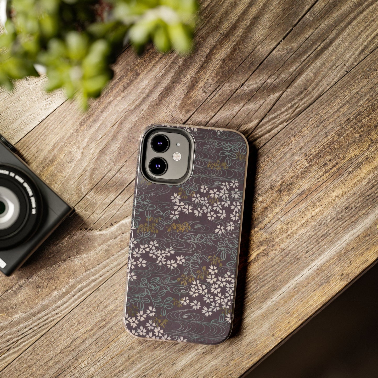 Meiji Era Sakura River Phone Case | 1901 Zuan Hyakushu | Wisteria Purple Japanese Art