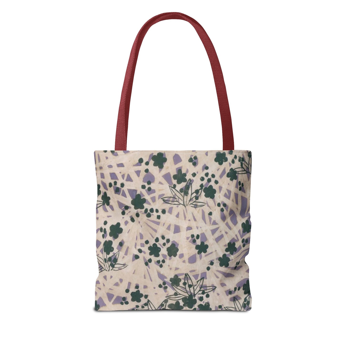 Meiji Era Bamboo & Flower Tote Bag | 1901 Zuan Hyakushu | Purple & Green Japanese Art