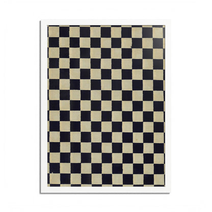 Taisho Era Ichimatsu Checkerboard Framed Poster - 1926 Japanese Chiyogami Wall Art