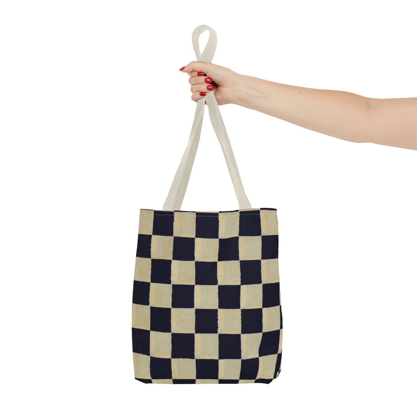 Black & White Ichimatsu Checkered Tote Bag – Japanese Traditional Pattern, Minimalist Everyday Bag