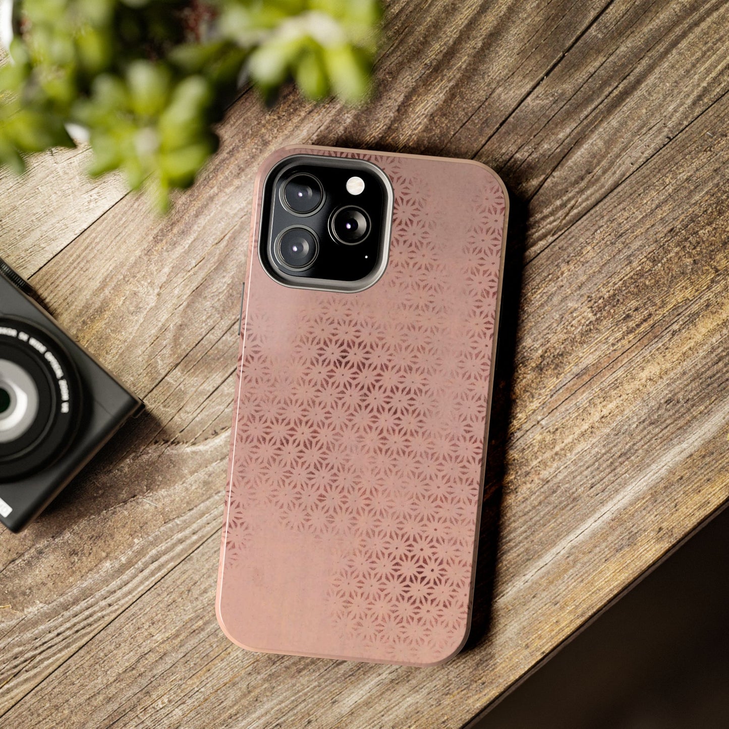 Taisho Era Pink Asanoha Phone Case | 1926 Japanese Chiyogami Art | Hemp Leaf Pattern