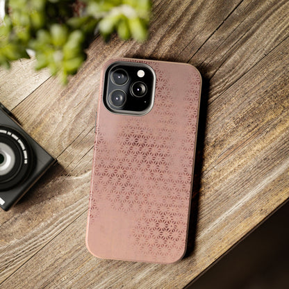 Taisho Era Pink Asanoha Phone Case | 1926 Japanese Chiyogami Art | Hemp Leaf Pattern