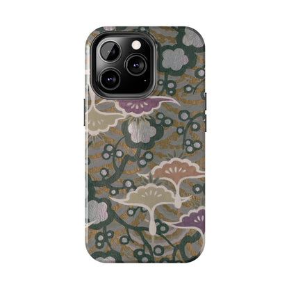 Meiji Era Dancing Cranes & Plum Phone Case | 1901 Zuan Hyakushu | Gold & Silver Japanese Art