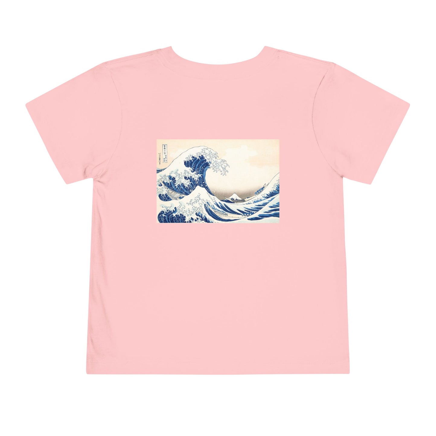 Great Wave off Kanagawa Toddler T-Shirt - Hokusai Japanese Art Back Print Kids Tee