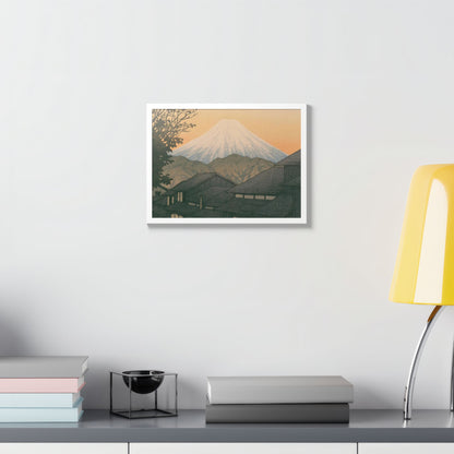 Framed Art Print - Vintage Mount Fuji Landscape (Multicolor)
