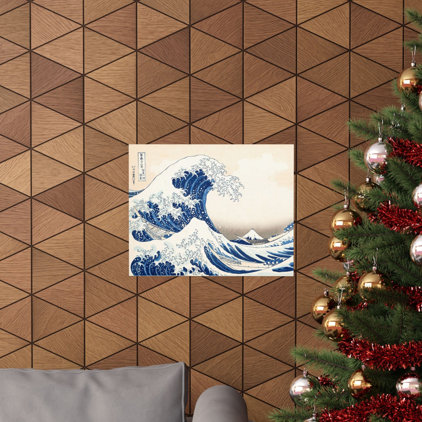 Hokusai Wave Matte Poster — The Great Wave Off Kanagawa Horizontal Print