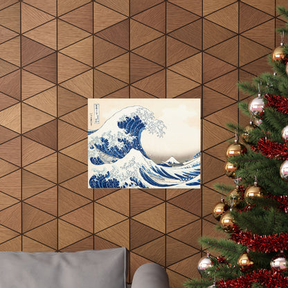 Hokusai Wave Matte Poster — The Great Wave Off Kanagawa Horizontal Print