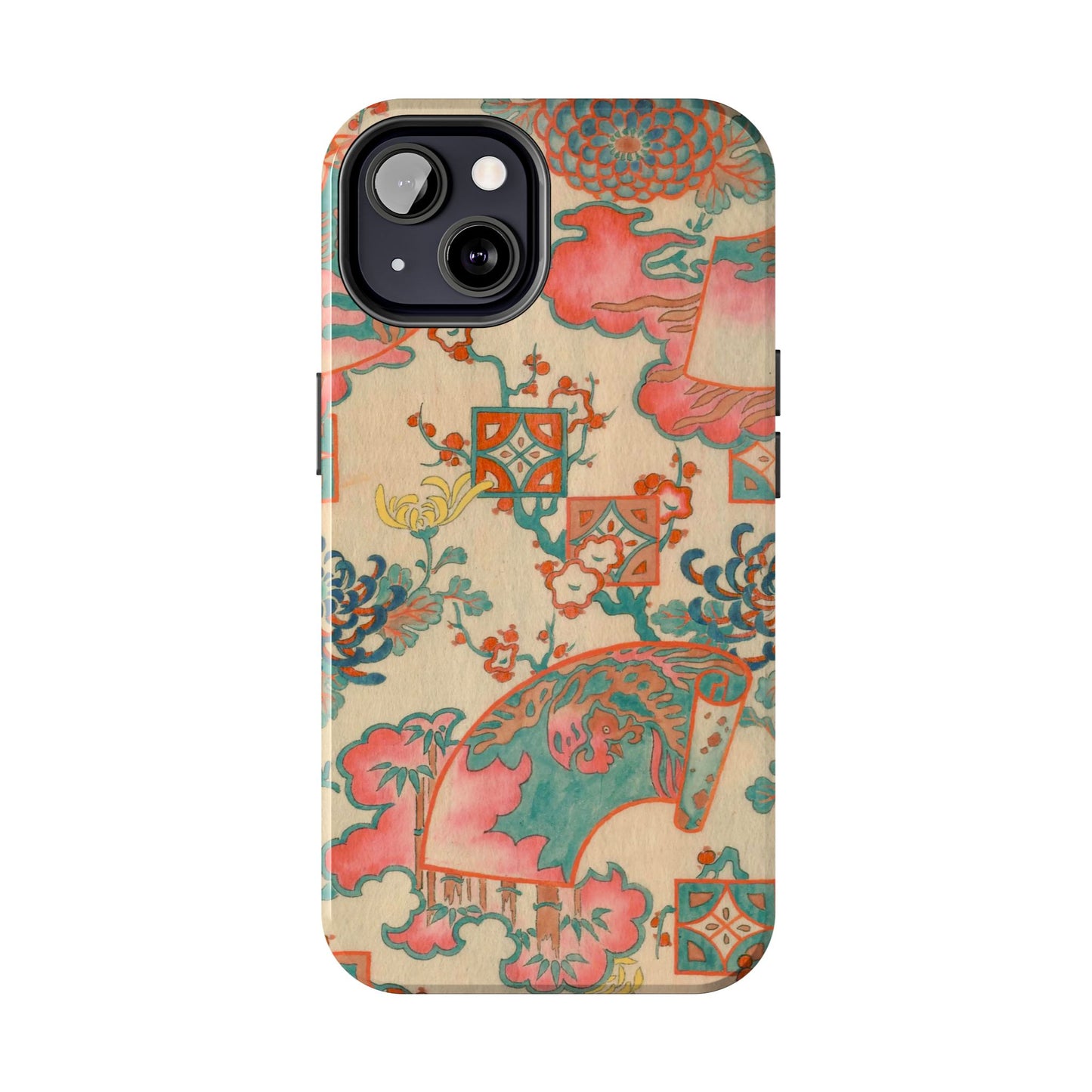 Meiji Era Fan & Chrysanthemum Phone Case | 1901 Zuan Hyakushu | Japanese Art