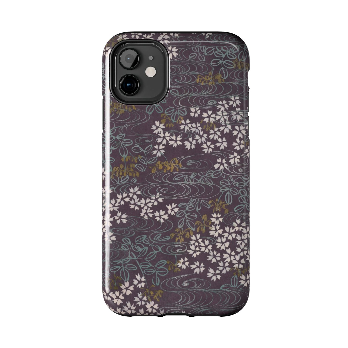 Meiji Era Sakura River Phone Case | 1901 Zuan Hyakushu | Wisteria Purple Japanese Art