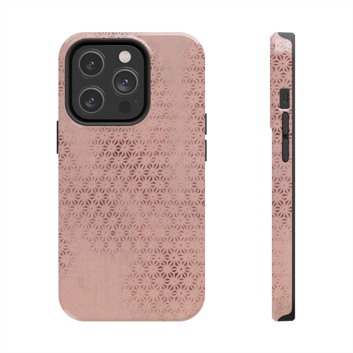 Taisho Era Pink Asanoha Phone Case | 1926 Japanese Chiyogami Art | Hemp Leaf Pattern