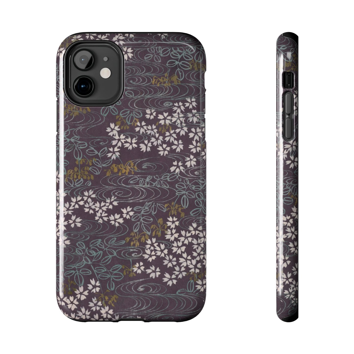 Meiji Era Sakura River Phone Case | 1901 Zuan Hyakushu | Wisteria Purple Japanese Art