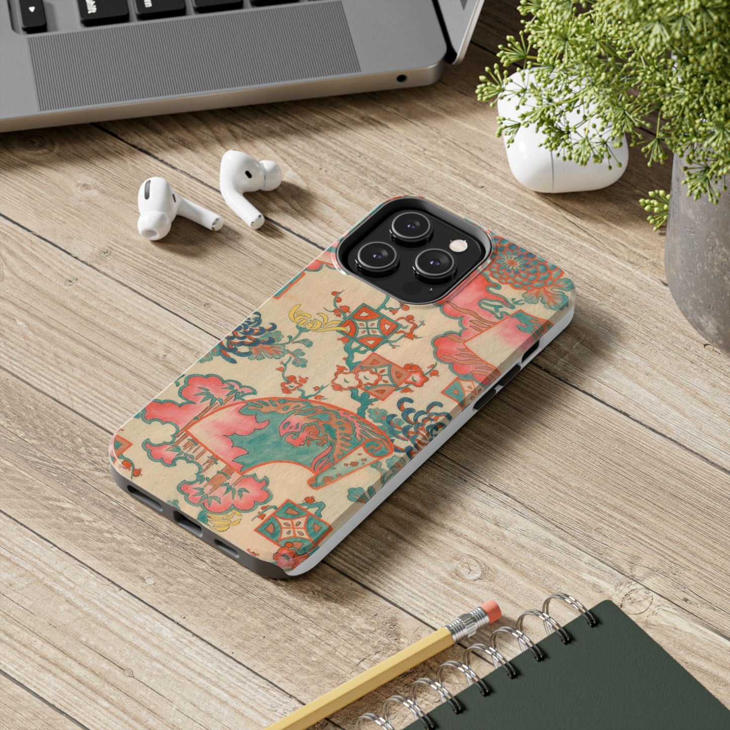 Meiji Era Fan & Chrysanthemum Phone Case | 1901 Zuan Hyakushu | Japanese Art