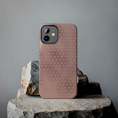 Taisho Era Pink Asanoha Phone Case | 1926 Japanese Chiyogami Art | Hemp Leaf Pattern