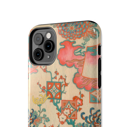 Meiji Era Fan & Chrysanthemum Phone Case | 1901 Zuan Hyakushu | Japanese Art