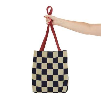Black & White Ichimatsu Checkered Tote Bag – Japanese Traditional Pattern, Minimalist Everyday Bag