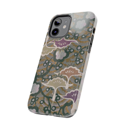 Meiji Era Dancing Cranes & Plum Phone Case | 1901 Zuan Hyakushu | Gold & Silver Japanese Art