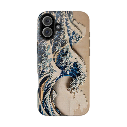 Great Wave 3D Shadow Relief Tough Phone Case – Hokusai Japanese Art