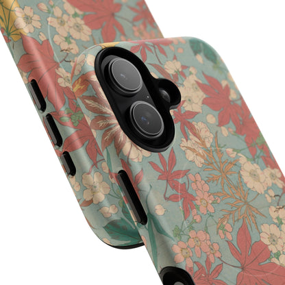 Meiji Era Maple & Autumn Bloom Phone Case | "Chiyogami Mihon" Japanese Archive Art