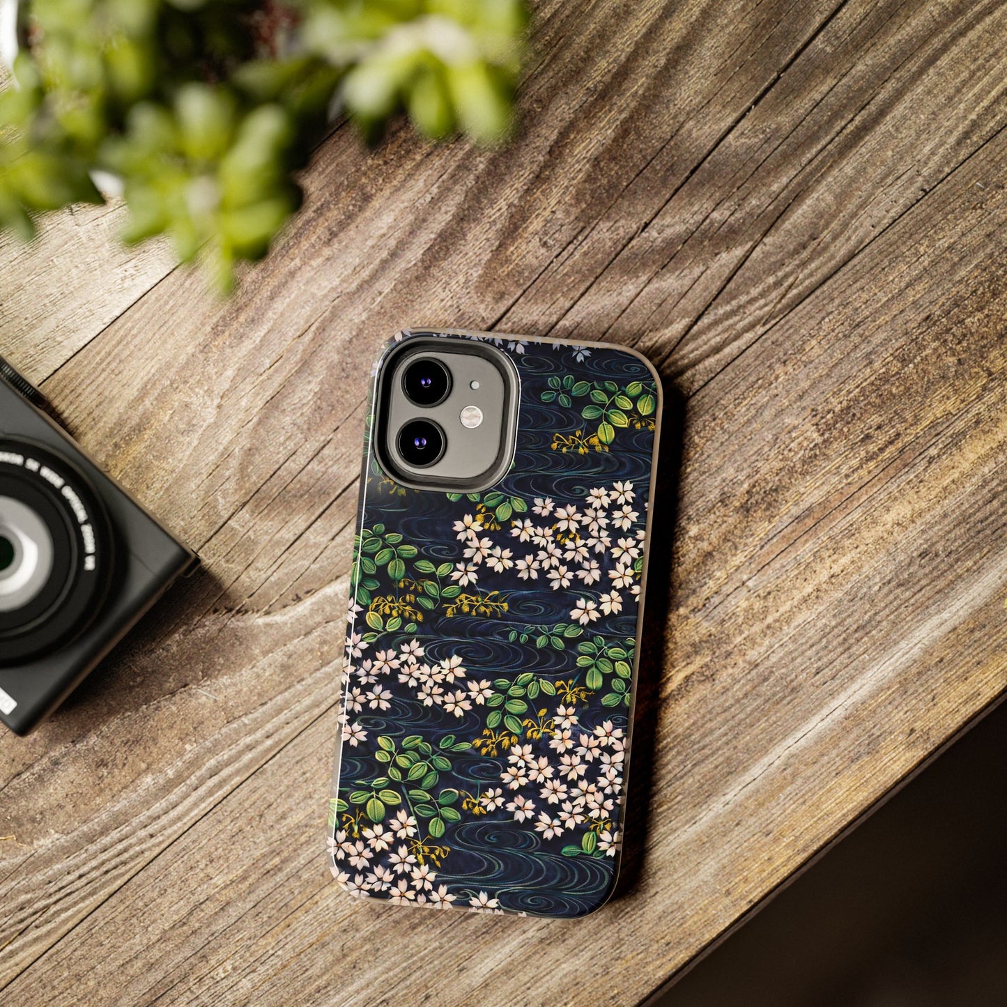 Sakura River Night Phone Case – Japanese Chiyogami Inspired Design