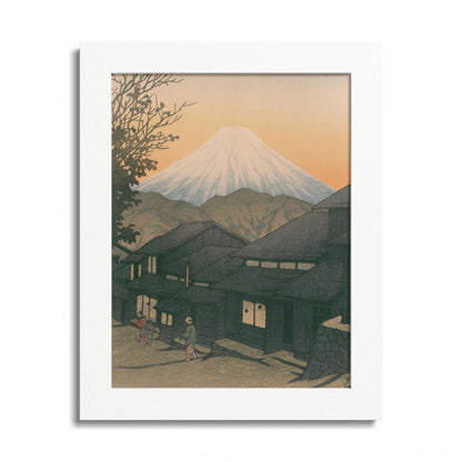 Framed Art Print - Vintage Mount Fuji Landscape (Multicolor)