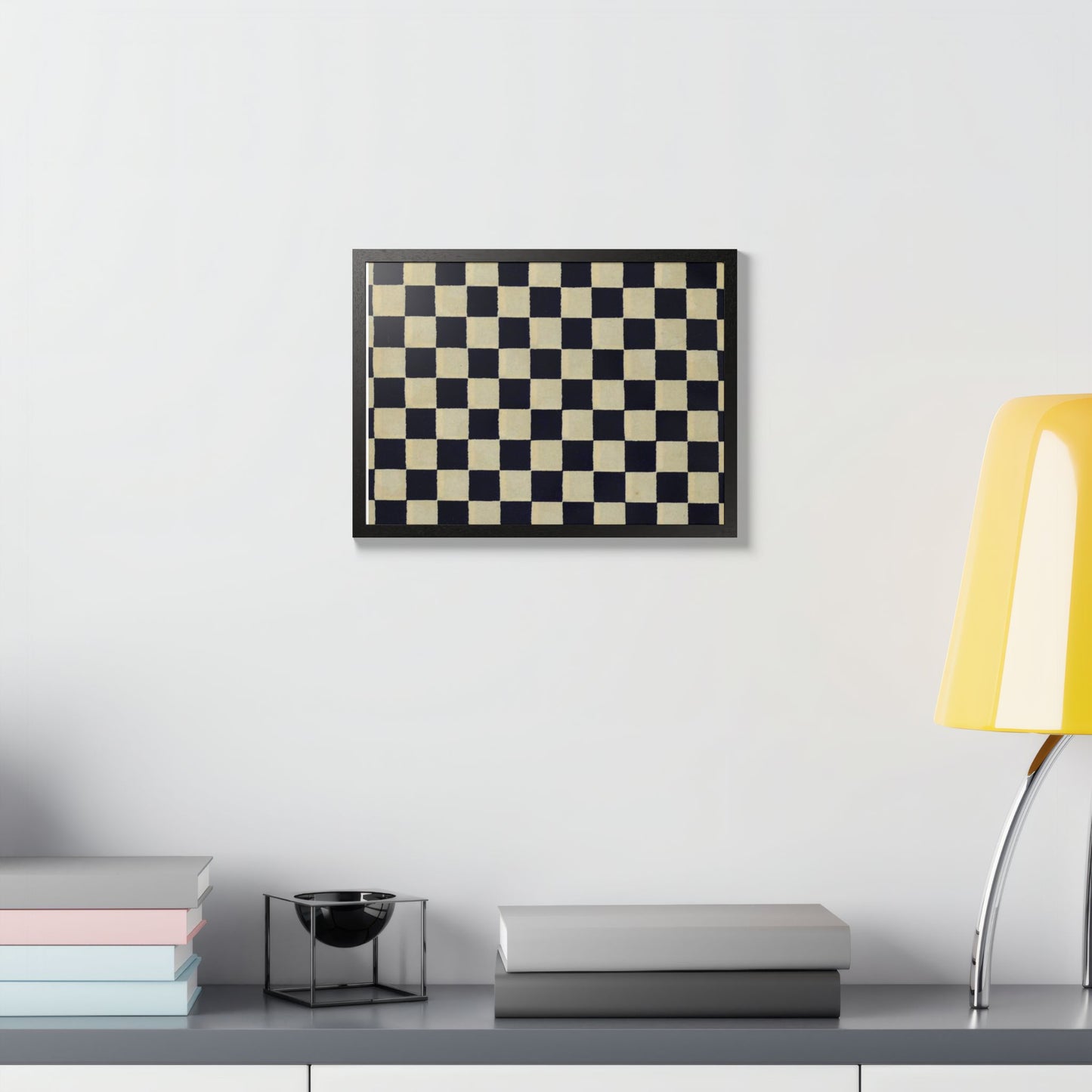 Taisho Era Ichimatsu Checkerboard Framed Poster - 1926 Japanese Chiyogami Wall Art