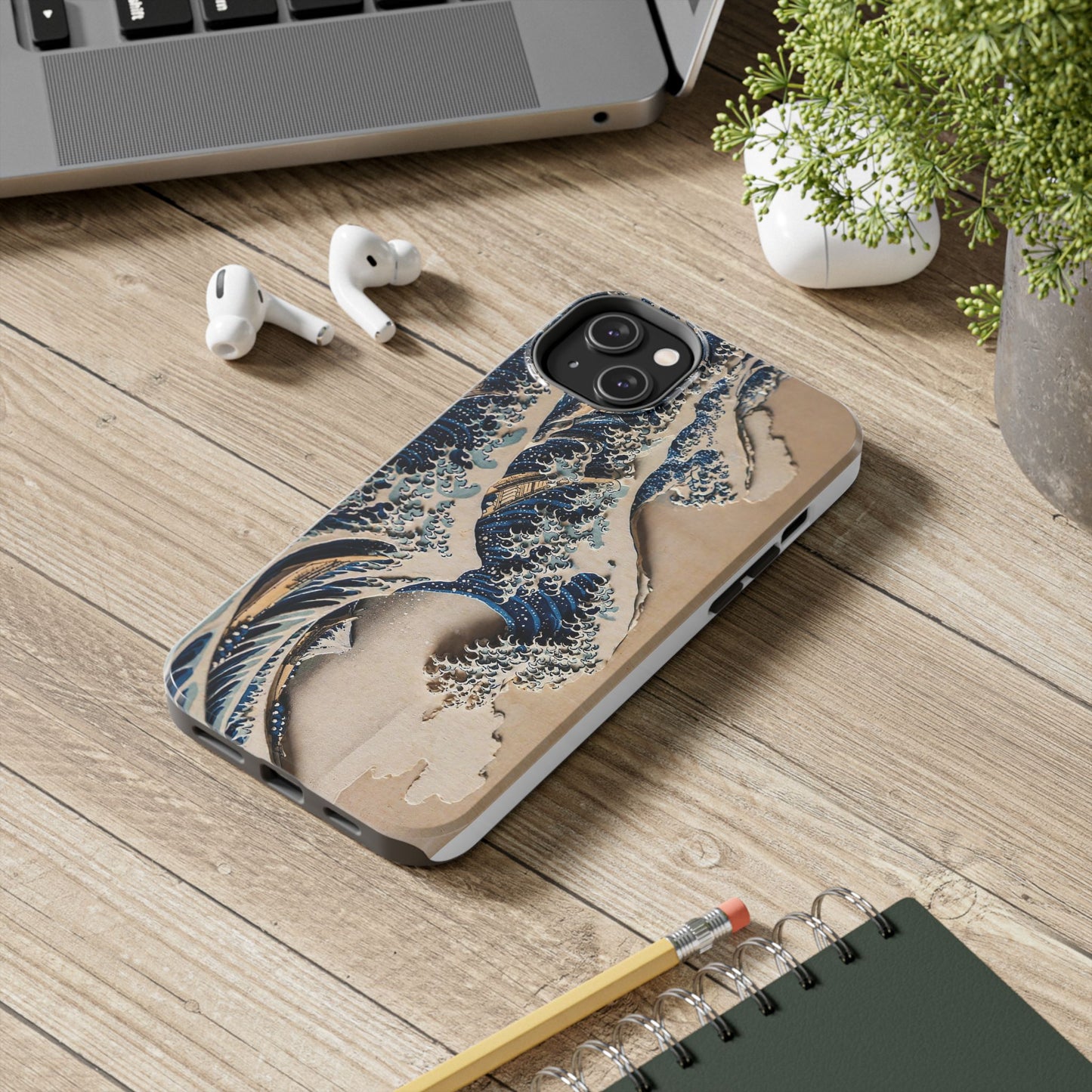 Great Wave 3D Shadow Relief Tough Phone Case – Hokusai Japanese Art