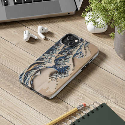 Great Wave 3D Shadow Relief Tough Phone Case – Hokusai Japanese Art