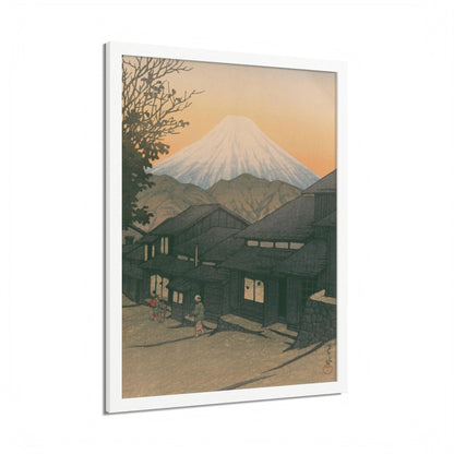 Framed Art Print - Vintage Mount Fuji Landscape (Multicolor)