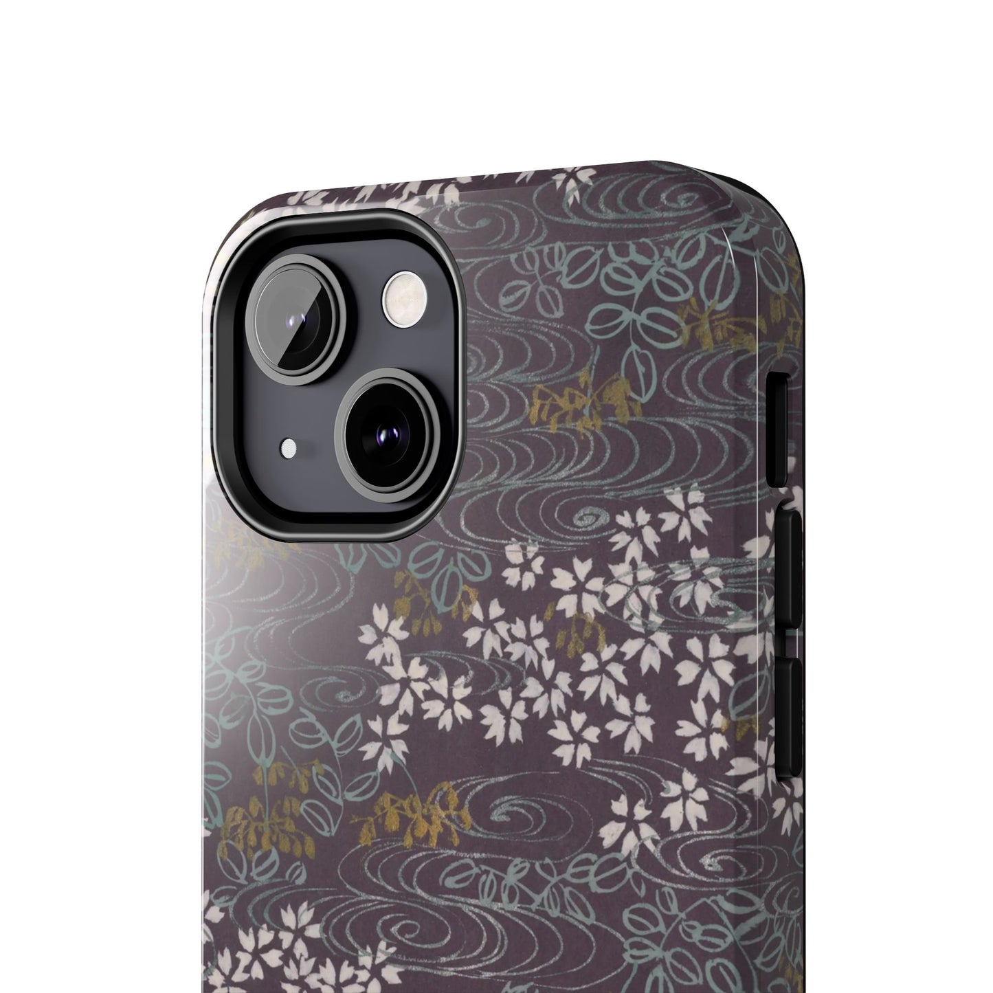 Meiji Era Sakura River Phone Case | 1901 Zuan Hyakushu | Wisteria Purple Japanese Art