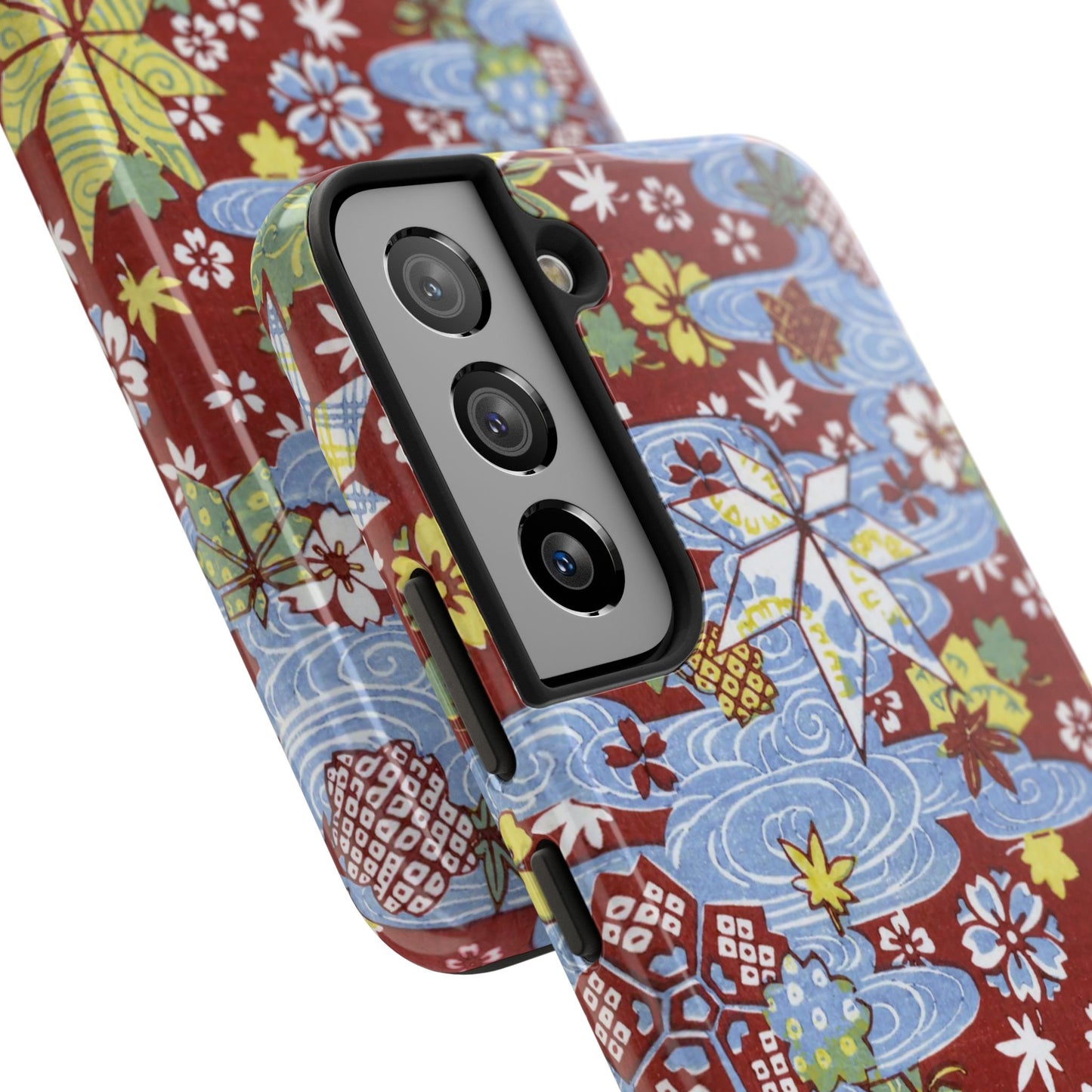 Taisho Umbrella Tales | 1926 Sakura, Momiji & Flowing Water Phone Case | Vintage Chiyogami Art