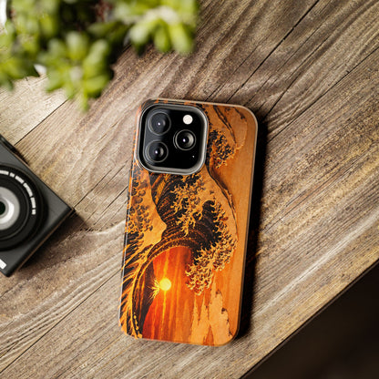 Golden Wave Tough Phone Case – Hokusai Sunset Japanese Art