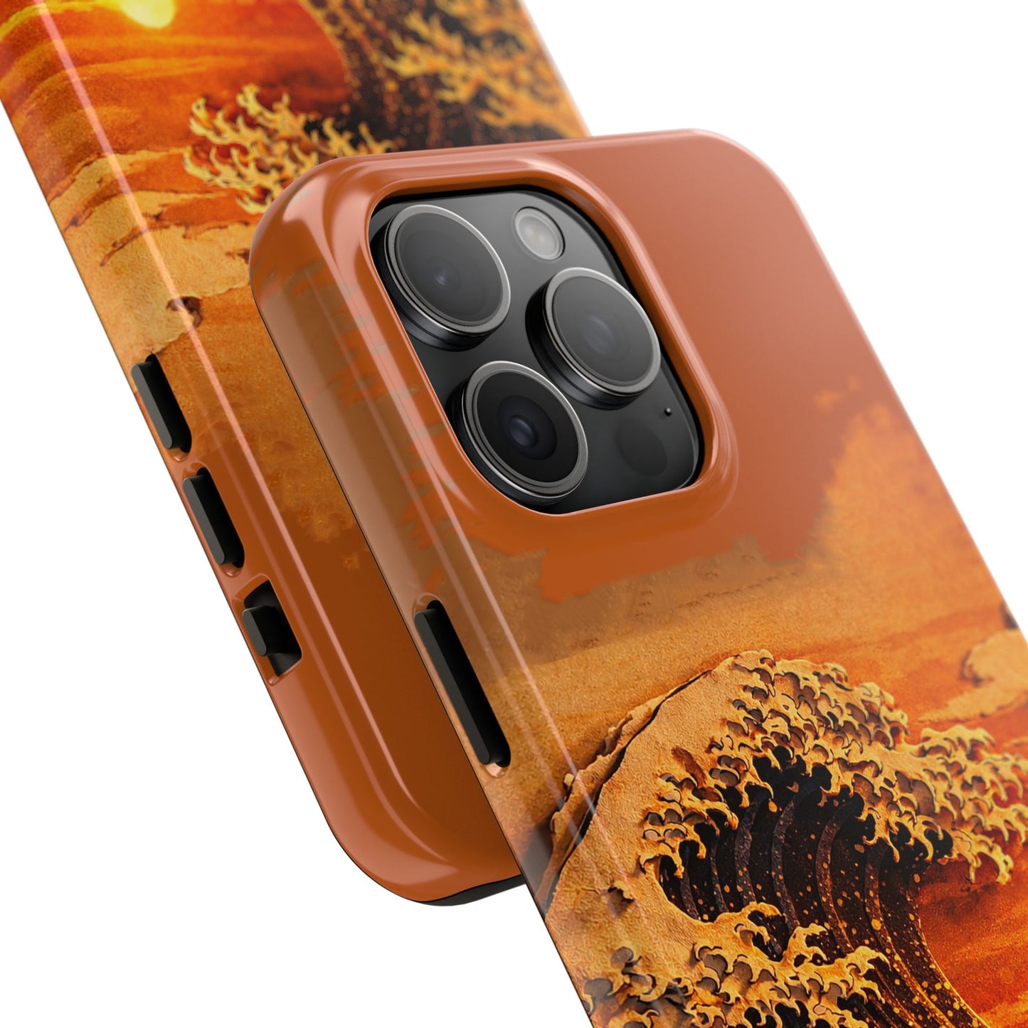 Japanese Great Wave Sunset Phone Case | Hokusai 3D Art Sunset Glow | Edo Era Masterpiece