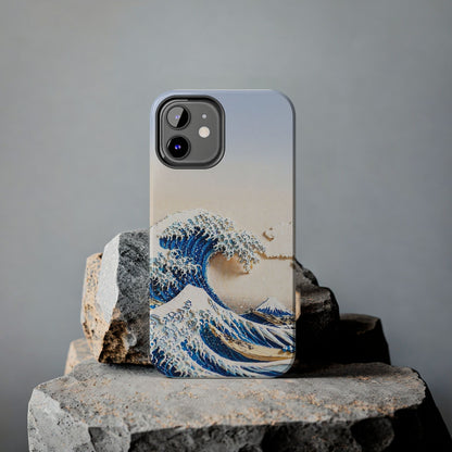 Japanese Great Wave Morning Glow Phone Case | Hokusai 3D Art | Edo Era Masterpiece